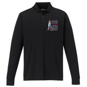 Biden Bicycle Crash Bike Wreck AntiBiden Pro Trump 2024 Performance Long Sleeve Polo