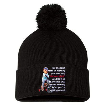 Biden Bicycle Crash Bike Wreck AntiBiden Pro Trump 2024 Pom Pom 12in Knit Beanie