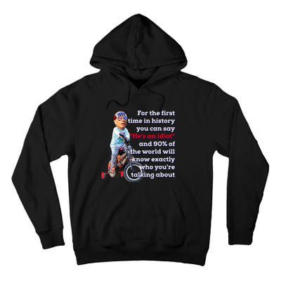 Biden Bicycle Crash Bike Wreck AntiBiden Pro Trump 2024 Tall Hoodie