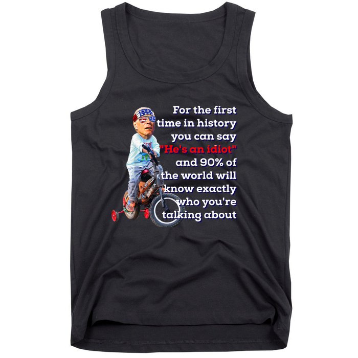 Biden Bicycle Crash Bike Wreck AntiBiden Pro Trump 2024 Tank Top