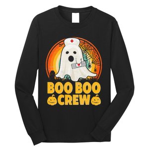 Boo Boo Crew Nurse Funny Halloween Ghost Costume RN Nurse Long Sleeve Shirt