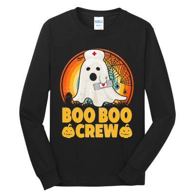 Boo Boo Crew Nurse Funny Halloween Ghost Costume RN Nurse Tall Long Sleeve T-Shirt