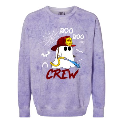 Boo Boo Crew Firefighter Fire Halloween Spooky Season Cool Gift Colorblast Crewneck Sweatshirt