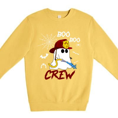 Boo Boo Crew Firefighter Fire Halloween Spooky Season Cool Gift Premium Crewneck Sweatshirt