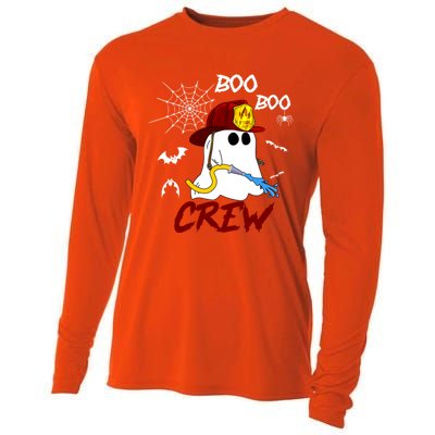 Boo Boo Crew Firefighter Fire Halloween Spooky Season Cool Gift Cooling Performance Long Sleeve Crew