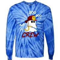 Boo Boo Crew Firefighter Fire Halloween Spooky Season Cool Gift Tie-Dye Long Sleeve Shirt