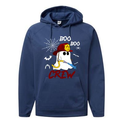 Boo Boo Crew Firefighter Fire Halloween Spooky Season Cool Gift Performance Fleece Hoodie