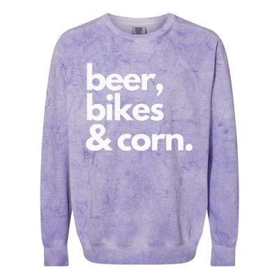 Beer Bikes & Corn Funny Iowa Bicycle Love Biking Colorblast Crewneck Sweatshirt