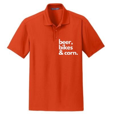 Beer Bikes & Corn Funny Iowa Bicycle Love Biking Dry Zone Grid Polo