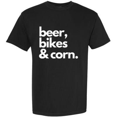 Beer Bikes & Corn Funny Iowa Bicycle Love Biking Garment-Dyed Heavyweight T-Shirt