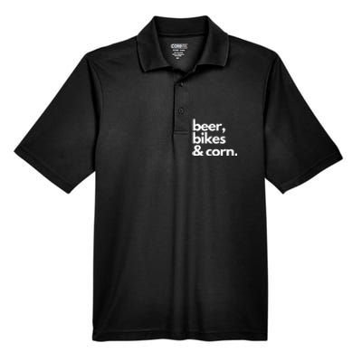 Beer Bikes & Corn Funny Iowa Bicycle Love Biking Men's Origin Performance Pique Polo