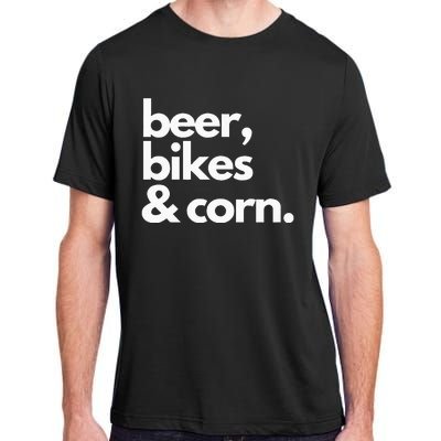 Beer Bikes & Corn Funny Iowa Bicycle Love Biking Adult ChromaSoft Performance T-Shirt