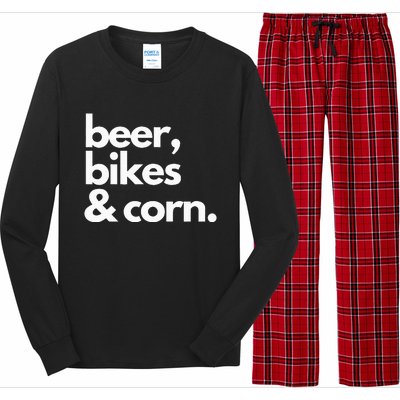 Beer Bikes & Corn Funny Iowa Bicycle Love Biking Long Sleeve Pajama Set