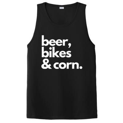 Beer Bikes & Corn Funny Iowa Bicycle Love Biking PosiCharge Competitor Tank