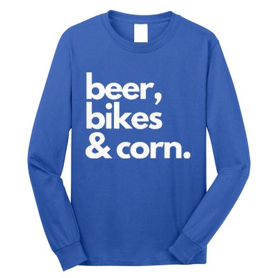 Beer Bikes & Corn Funny Iowa Bicycle Love Biking Long Sleeve Shirt