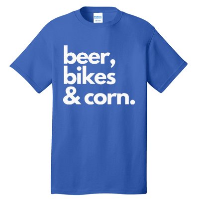 Beer Bikes & Corn Funny Iowa Bicycle Love Biking Tall T-Shirt