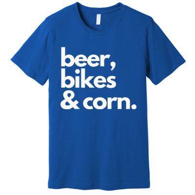 Beer Bikes & Corn Funny Iowa Bicycle Love Biking Premium T-Shirt