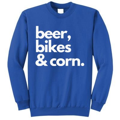 Beer Bikes & Corn Funny Iowa Bicycle Love Biking Tall Sweatshirt