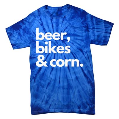 Beer Bikes & Corn Funny Iowa Bicycle Love Biking Tie-Dye T-Shirt