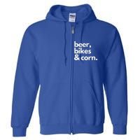 Beer Bikes & Corn Funny Iowa Bicycle Love Biking Full Zip Hoodie