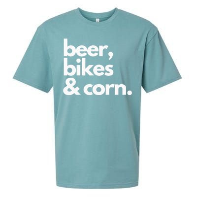 Beer Bikes & Corn Funny Iowa Bicycle Love Biking Sueded Cloud Jersey T-Shirt