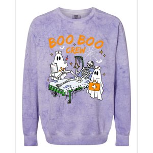 Boo Boo Crew Ghost Skeleton Spooky Season Nurse Halloween Cool Gift Colorblast Crewneck Sweatshirt