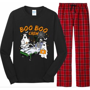 Boo Boo Crew Ghost Skeleton Spooky Season Nurse Halloween Cool Gift Long Sleeve Pajama Set