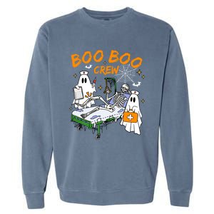 Boo Boo Crew Ghost Skeleton Spooky Season Nurse Halloween Cool Gift Garment-Dyed Sweatshirt