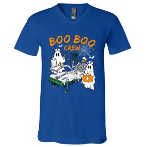 Boo Boo Crew Ghost Skeleton Spooky Season Nurse Halloween Cool Gift V-Neck T-Shirt