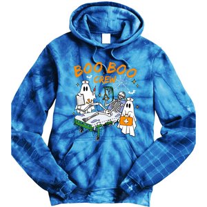 Boo Boo Crew Ghost Skeleton Spooky Season Nurse Halloween Cool Gift Tie Dye Hoodie