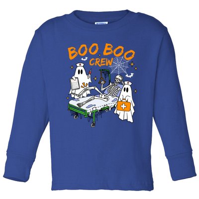 Boo Boo Crew Ghost Skeleton Spooky Season Nurse Halloween Cool Gift Toddler Long Sleeve Shirt