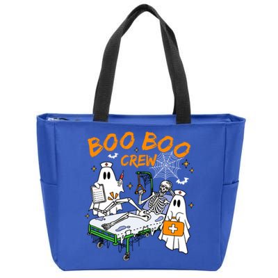 Boo Boo Crew Ghost Skeleton Spooky Season Nurse Halloween Cool Gift Zip Tote Bag