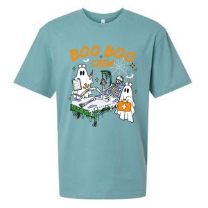 Boo Boo Crew Ghost Skeleton Spooky Season Nurse Halloween Cool Gift Sueded Cloud Jersey T-Shirt