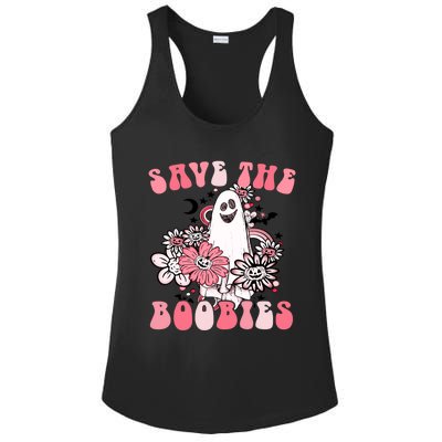 Boobees Breast Cancer Boho Groovy Ghost Save The Boo Bees Gift Ladies PosiCharge Competitor Racerback Tank