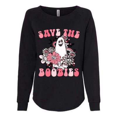 Boobees Breast Cancer Boho Groovy Ghost Save The Boo Bees Gift Womens California Wash Sweatshirt