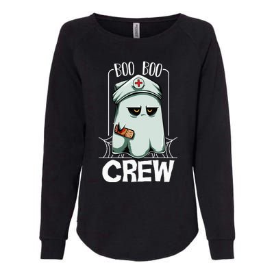 Boo Boo Crew Nurse Ghost Funny Scary Halloween Quotes Womens California Wash Sweatshirt