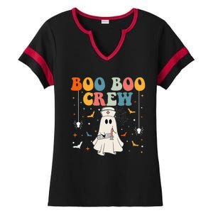 Boo Boo Crew For Cna Er Rn Lpn Funny Halloween Nurse Ladies Halftime Notch Neck Tee