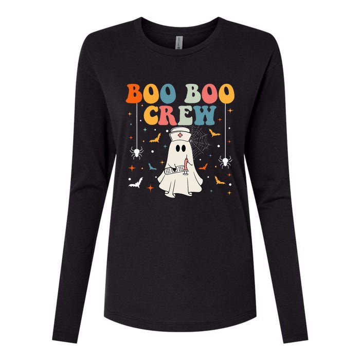 Boo Boo Crew For Cna Er Rn Lpn Funny Halloween Nurse Womens Cotton Relaxed Long Sleeve T-Shirt