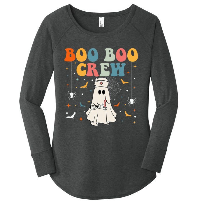 Boo Boo Crew For Cna Er Rn Lpn Funny Halloween Nurse Women's Perfect Tri Tunic Long Sleeve Shirt