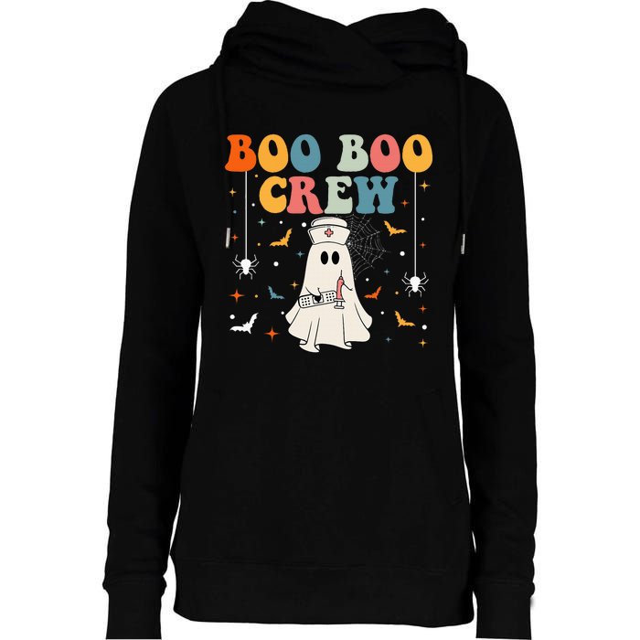 Boo Boo Crew For Cna Er Rn Lpn Funny Halloween Nurse Womens Funnel Neck Pullover Hood