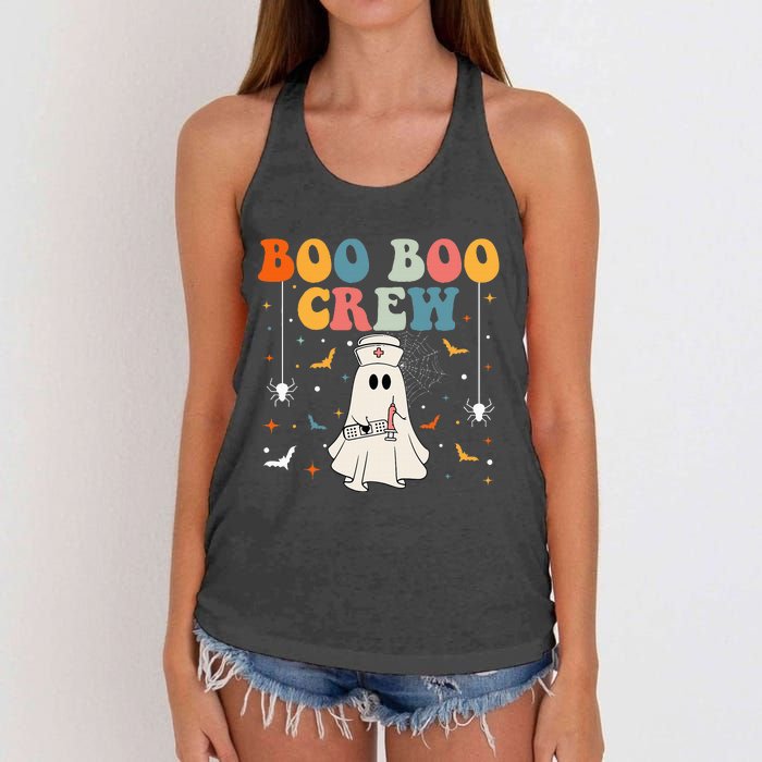 Boo Boo Crew For Cna Er Rn Lpn Funny Halloween Nurse Women's Knotted Racerback Tank