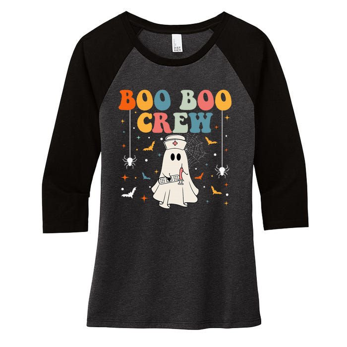 Boo Boo Crew For Cna Er Rn Lpn Funny Halloween Nurse Women's Tri-Blend 3/4-Sleeve Raglan Shirt