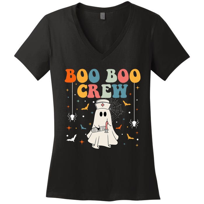 Boo Boo Crew For Cna Er Rn Lpn Funny Halloween Nurse Women's V-Neck T-Shirt