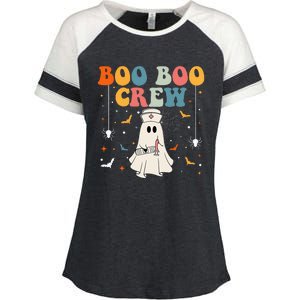 Boo Boo Crew For Cna Er Rn Lpn Funny Halloween Nurse Enza Ladies Jersey Colorblock Tee