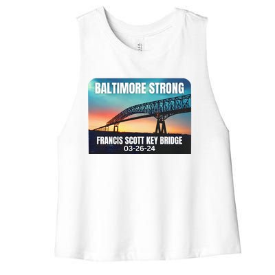 Baltimore Bridge Collapse Baltimore Strong Women's Racerback Cropped Tank