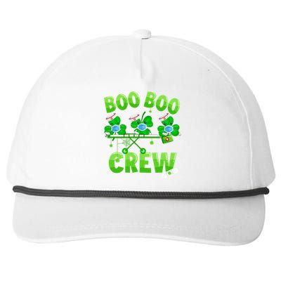 Boo Boo Crew Nurse St Patrick's Day Shamrock Face Mask Nurse Funny Gift Snapback Five-Panel Rope Hat