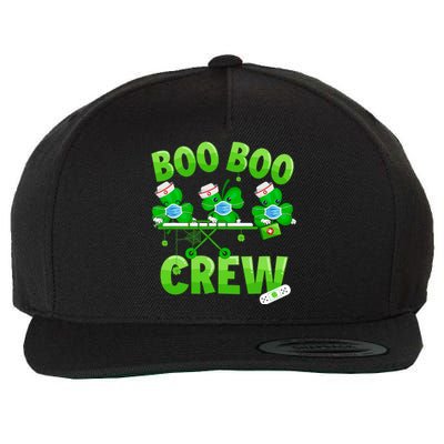 Boo Boo Crew Nurse St Patrick's Day Shamrock Face Mask Nurse Funny Gift Wool Snapback Cap