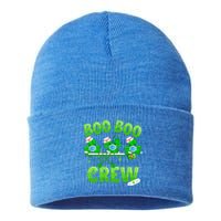 Boo Boo Crew Nurse St Patrick's Day Shamrock Face Mask Nurse Funny Gift Sustainable Knit Beanie