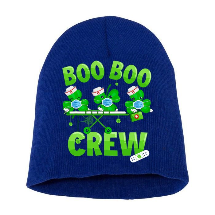 Boo Boo Crew Nurse St Patrick's Day Shamrock Face Mask Nurse Funny Gift Short Acrylic Beanie