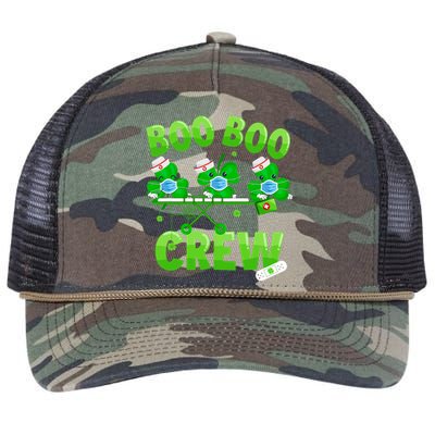 Boo Boo Crew Nurse St Patrick's Day Shamrock Face Mask Nurse Funny Gift Retro Rope Trucker Hat Cap